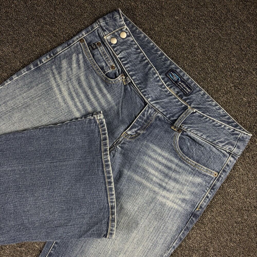 Y2K Weathervane Jeans Jrs Size 11 Flared Bootcut Medium Wash Denim Grunge Skater